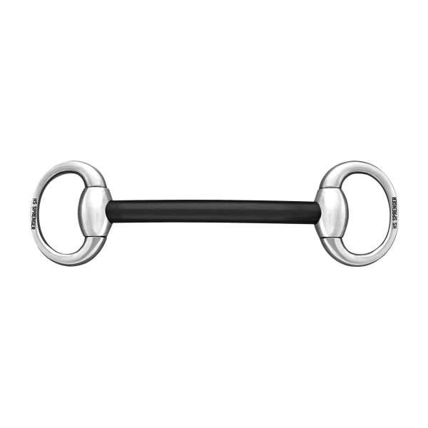 SPRENGER Olivenkopf Stangengebiss 16 mm Hartcarbon mit ovalen Ringen aus Edelstahl