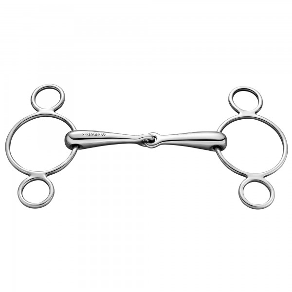 SPRENGER 3-Ring Gebiss, einfach gebrochen 18 mm Springkandare Wien - Edelstahl rostfrei