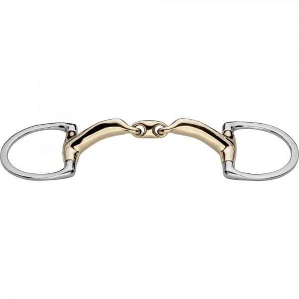 SPRENGER novocontact Olivenkopfgebiss mit D-förmigem Ring 16 mm doppelt gebrochen – Sensogan